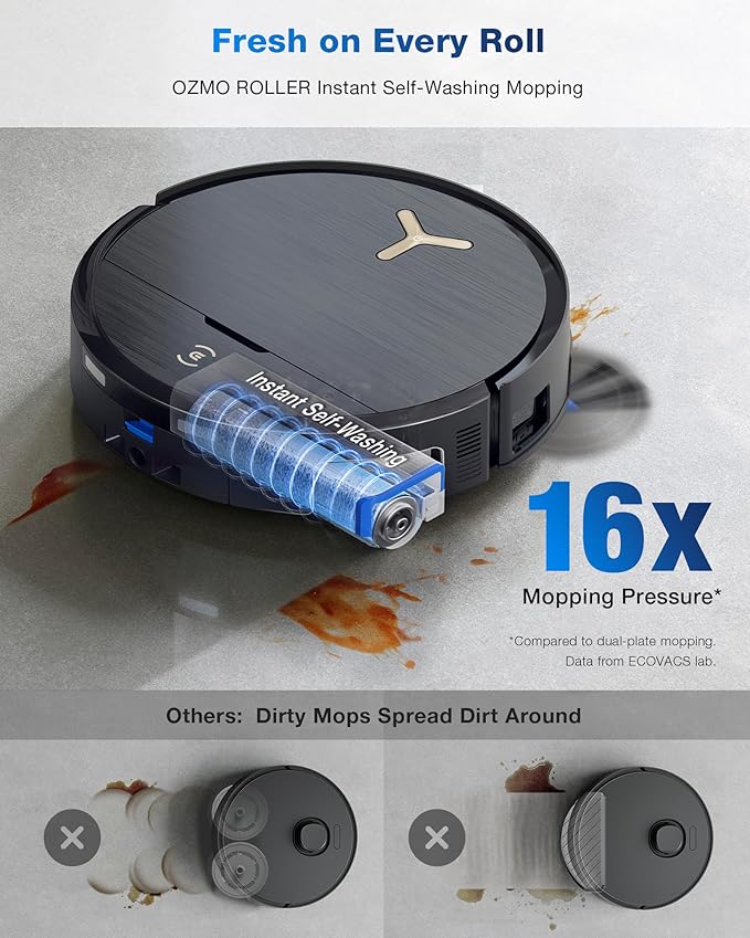 ECOVACS DEEBOT X9 PRO Omni Robot Vacuum and Mop, 16,600Pa Blast Suction, OZMO Roller Instant Self-Washing Mop, ZeroTangle 3.0, Triple Lift System, AI Navigation, Hands-Free Omni Station