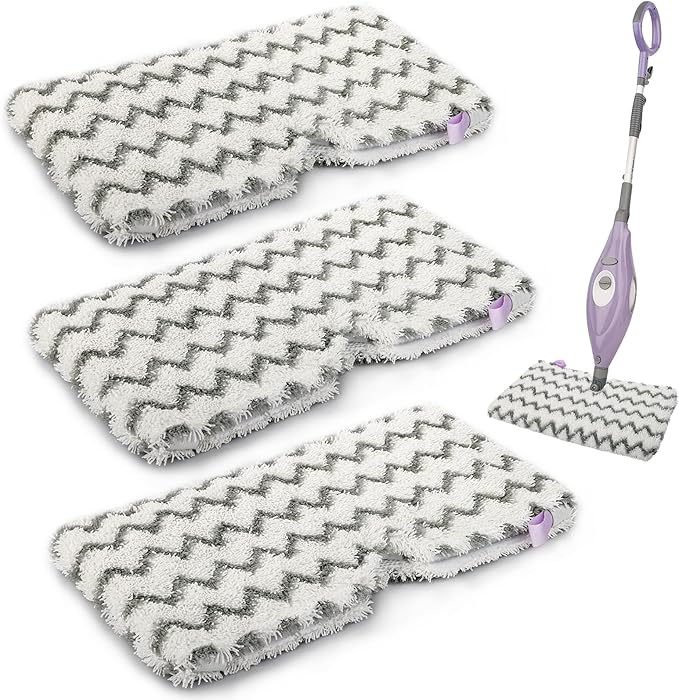 Upgraded Scrub Steam Mop Pad for Shark Steam Pocket Mop S3501 S3601 S2901 S2902 S3550 S3801 S3901 SE450 S3601D S3901D, Steam Mop Replacement Pads for All Hard Floors, 3 Pack