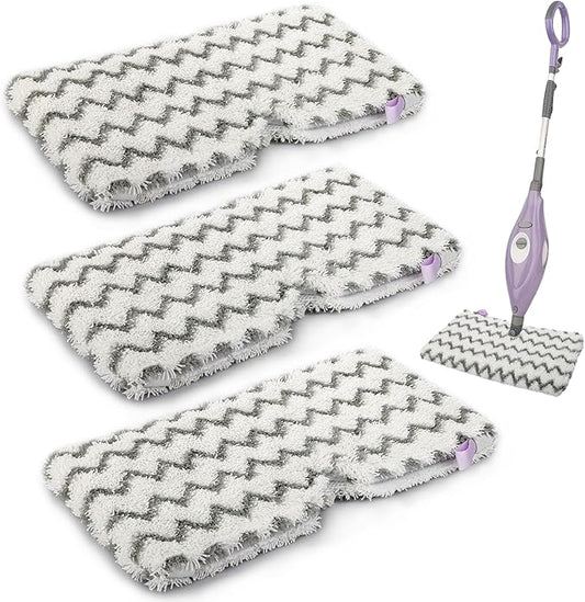 Upgraded Scrub Steam Mop Pad for Shark Steam Pocket Mop S3501 S3601 S2901 S2902 S3550 S3801 S3901 SE450 S3601D S3901D, Steam Mop Replacement Pads for All Hard Floors, 3 Pack