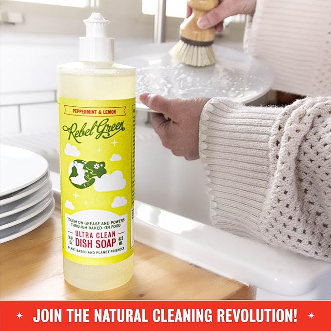 Rebel Green Super Deluxe Dish Soap - Plant-Based Sustainable Dishwashing Soap - Cranberry & Mandarin Scent - 16 fl oz - 2 Pack
