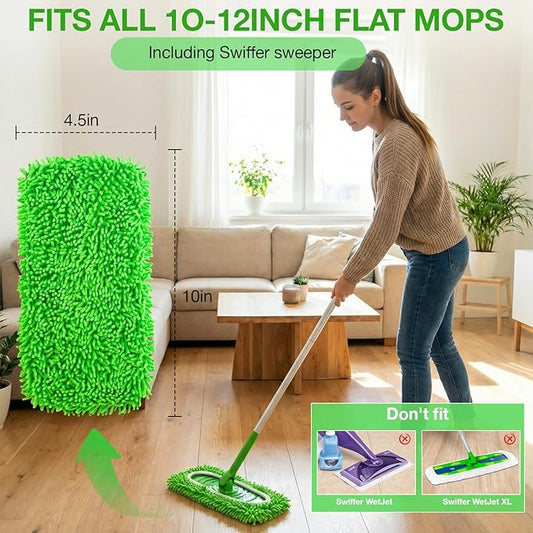 Mop Pads for Swiffer Sweeper Reusable Mop Dry Wet Mop Pad Refills Microfiber Replacement Sweeping Cloths Floor Cleaning Mopping Pad (5PCS)