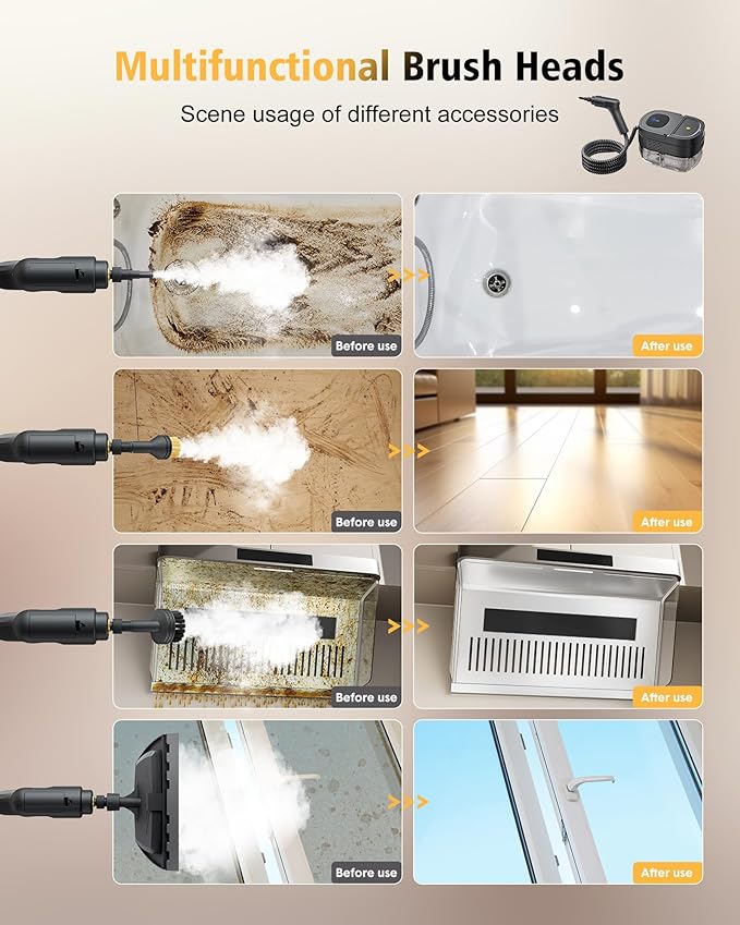 Steam cleaner for home,2500w Steamer for cleaning high pressure steam 3-Speed Adjustable Handle steam cleaner for Car,Home, kitchens