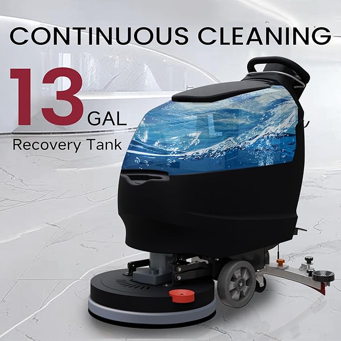AF2013 Walk-Behind Floor Scrubber, 20" Path, 5H Runtime, 34,000 ft²/h Efficiency, Lithium Battery, Built for Long-Term Value, Lightweight & Easy to Operate, Quiet for Schools, Stores & Offices
