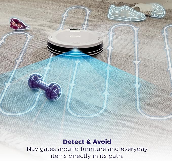 Shark Navigator Robot Vacuum with SmartPath Navigation and Self-Cleaning Brushroll, Powerful Suction, for Carpets & Hard Floors, White, AV2120