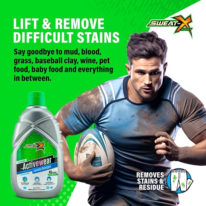 Sweat X Sport Extreme Laundry Detergent, High Performance Sports Wash for Activewear and All Fabrics - 2 Pack