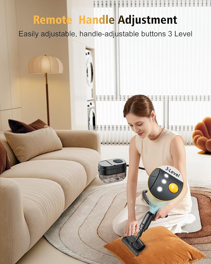 Steam cleaner for home,2500w Steamer for cleaning high pressure steam 3-Speed Adjustable Handle steam cleaner for Car,Home, kitchens