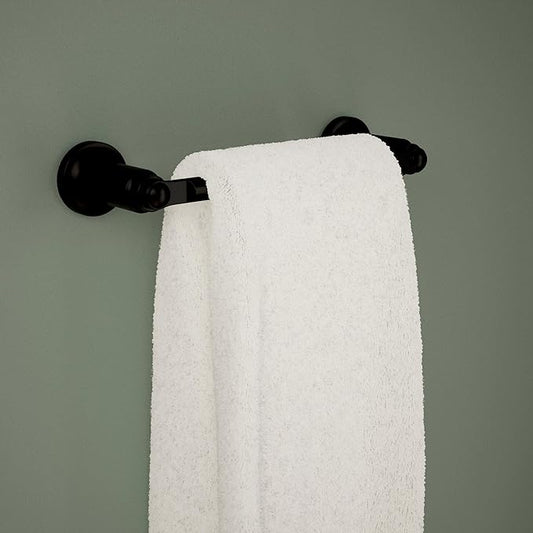 Delta Saylor (1-Pack) 8'' Towel Rack for Bathroom Matte Black Towel Bar for Bathroom Wall Hand Towel Holder Rod Wall Mounted Kitchen Towel Holder 73508-BL