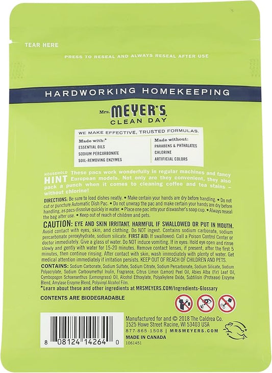 MRS. MEYER'S CLEAN DAY, Dishwasher Lemon Verbena, 11.6 Ounce