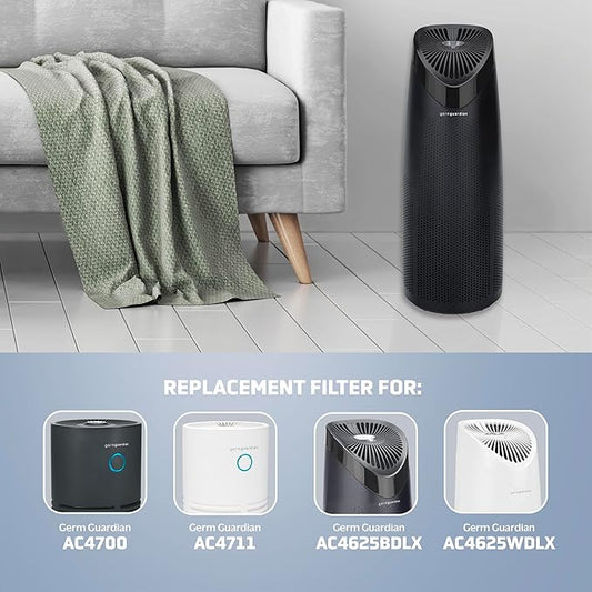 GermGuardian Filter M HEPA Pure Genuine Air Purifier Replacement Filter, Removes 99.97% of Pollutants, Wildfire Smoke, Odors, Pet Dander, Mold Spores, for Models, AC4700, AC4711 and AC4625, FLT4700