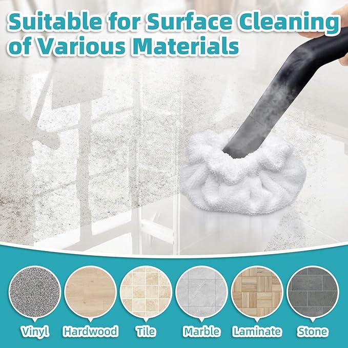 LOVECO Small Microfiber Bonnets (Triangle) Compatible with Dupray Steam Cleaner, McCulloch, awasky, etc, Reusable Washable Steam Cleaner Accessories for Multi-Surface, Universal Soft Microfiber Cloths