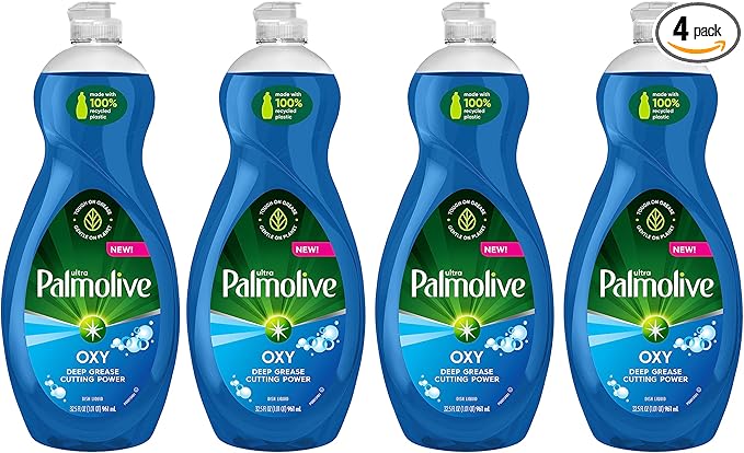 Palmolive Ultra Dishwashing Liquid Dish Soap, Oxy Power Degreaser - 32.5 Fl Oz (Pack of 4)