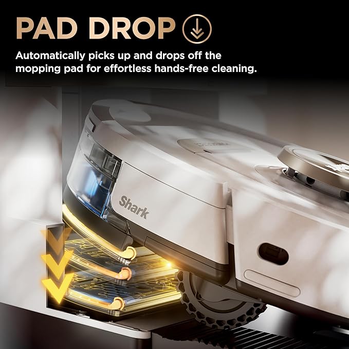 Shark Robot Vacuum and Mop, Self-Empty, Self-Refill & Self-Clean, Robot Vacuum and Mop with Bagless, 60-Day-Capacity HEPA Self-Empty Base, 30-Day-Capacity Refill Tank, White