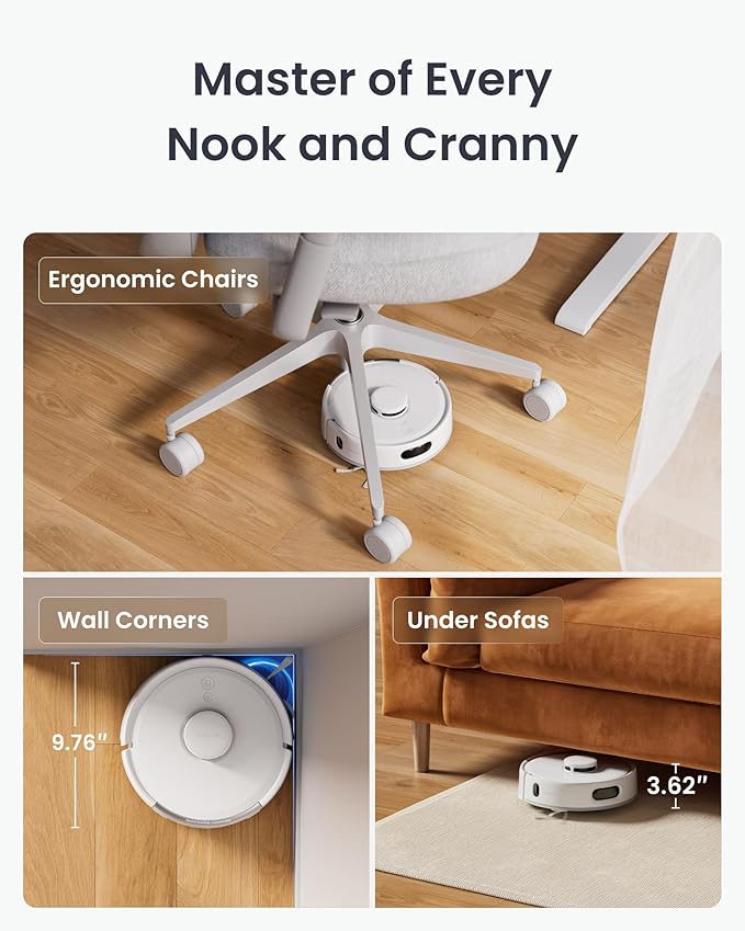 SwitchBot K11+ Robot Vacuum & Mop with Matter, 6000Pa Suction, 90-Day Hands-Free Self-Emptying, LDS Navigation, 3.6″ Ultra-Slim, Anti-Tangle for Pet Hair, Works with Alexa, Google Home, Apple Home