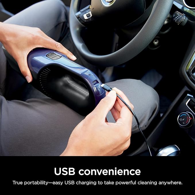 Shark Cyclone PET Handheld Vacuum with 8" Crevice Tool, HyperVelocity Suction, Navy Blue/Grey, CH701