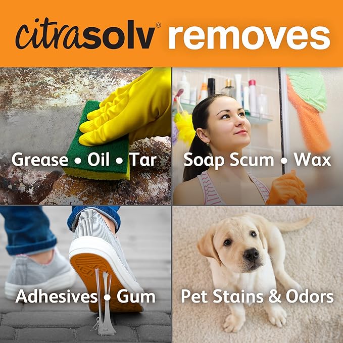 Citra Solv - Concentrated Household Cleaner & Degreaser - Valencia Orange Scent - 16 Fl Oz, Natural Ingredients, Non-Toxic, Biodegradable, 2 Pack