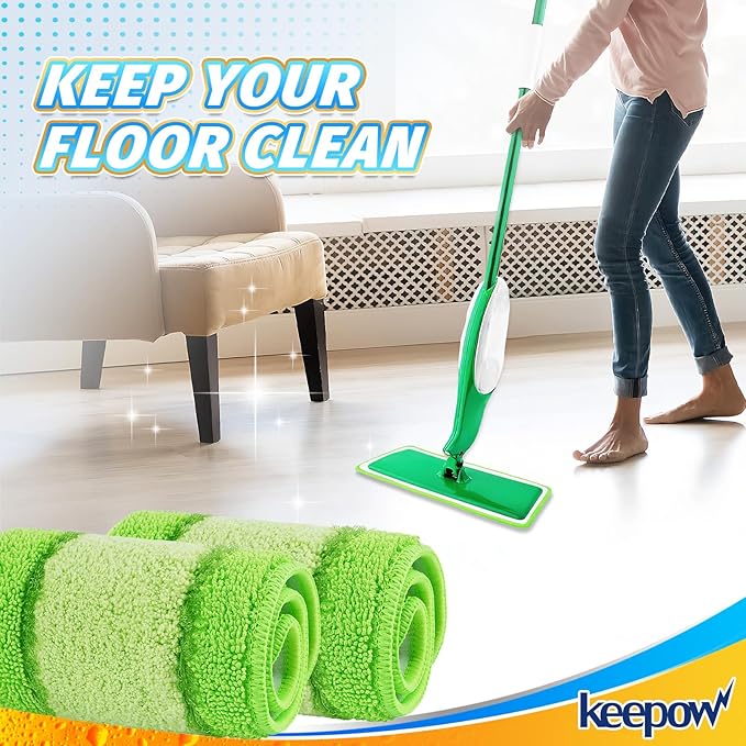 6 Pack Upgraded Spray Mop Refills for Libman Freedom Spray Mop, Washable Microfiber Spray Mop Replacement Head, 6 Count Reusable Mop Pads