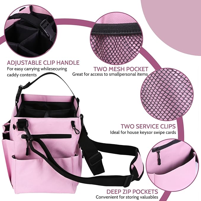 Large Wearable Cleaning Caddy Bags with Handle and Shoulder and Waist Straps,for Cleaning Supplies,for Furniture Storage,Car Organizer,15*10*8 inchs