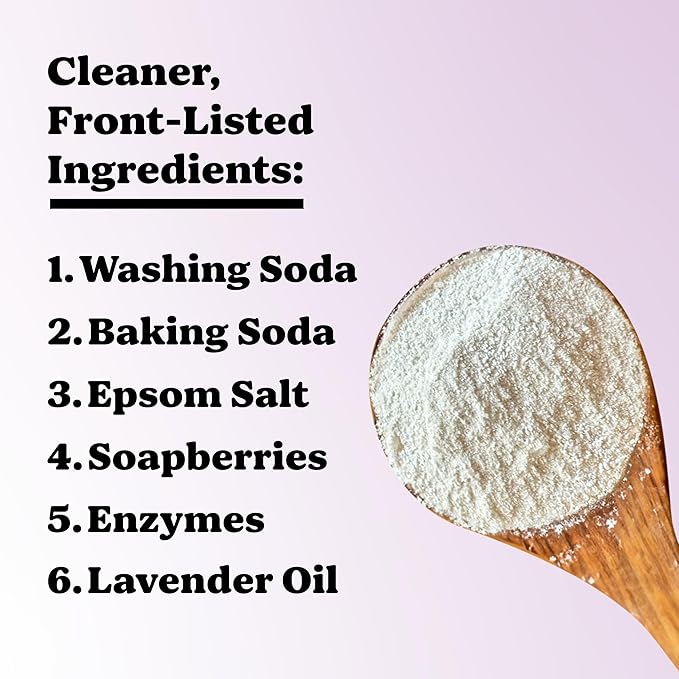 Pronounce Laundry Detergent Powder Alternative | Cleaner Ingredients. Safer for Sensitive Skin. Stain + Smell Fighting. With Essential Oils. HE Safe (Lavender, 120 Loads).