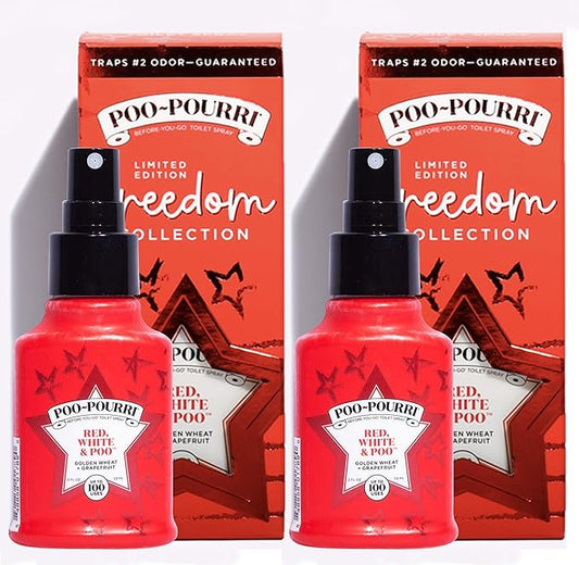 Poo-Pourri Before You Go Toilet Freedom Collection Red, White and Poo 2 Ounce, 2 Pack