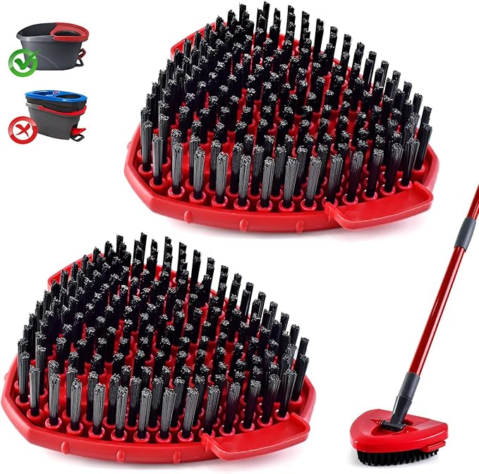 Scrubber Mop Head for Ocedar, Upgrade Scrub Brush for Ocedar, Spin Mop Scrub Brush Head for Oceda EasyWring 1-Tank, More Bristles Scrub Brush Attachment for Bathroom, Deck, Kitchen Floor Cleaning