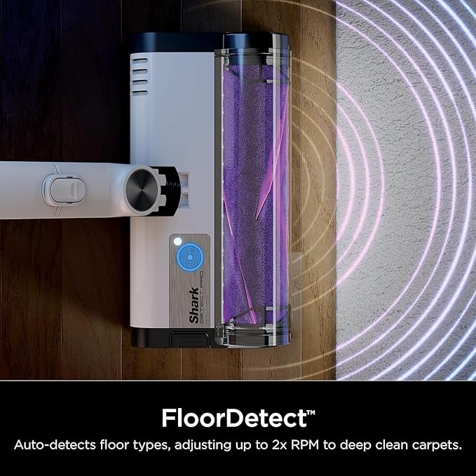 Shark IW1111 Detect Pro Cordless Stick HEPA Filter, QuadClean Multi-Surface Brushroll, Lightweight Vacuum, Includes 8" Crevice Tool, Up to 40-Minute Runtime, Dark Grey/Silver (Renewed)