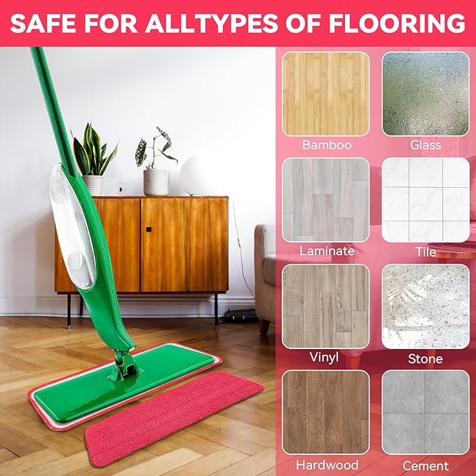 Spray Mop Refills for Libman Freedom Spray Mop, 16in Reusable & Washable Microfiber Floor Cleaning Pads