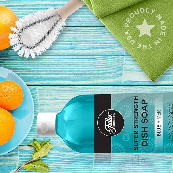 Fuller Brush Super Strength Dish Soap – Blue River – Ultra Concentrated Formula – Cuts Grease Fast, Clean Dishes, Glassware, Silverware, Pots, Pans & Surfaces – (Pack of 2)