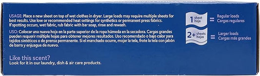 Clorox Fraganzia Dryer Sheets in Lavender with Eucalyptus Scent, 80 Count | Wrinkle-Reducing Fabric Softener Sheets | Best Laundry Dryer Sheets with Long-Lasting Lavender with Eucalyptus Scent