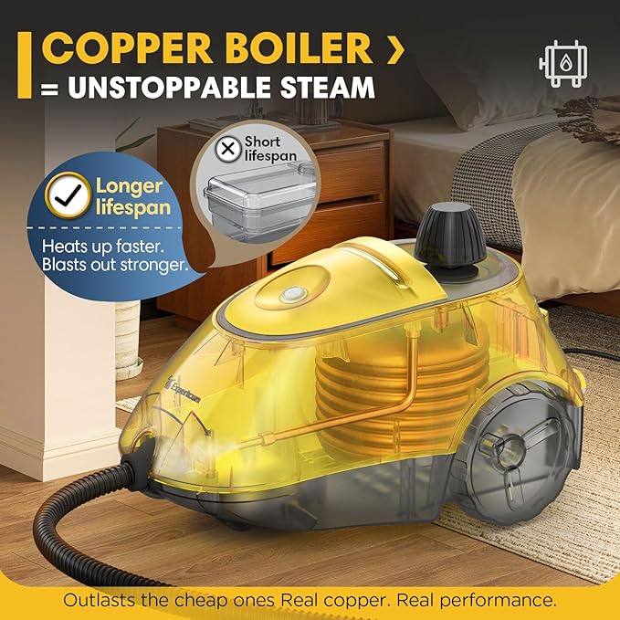 Heavy Duty Steam Cleaner, 1500W High-Temperature Mop with 26 Accessories, 1.4L Portable Tank, Chemical-Free Cleaning for Floors, Tiles, Cars & More, Child Lock for Safety, Easy Operation