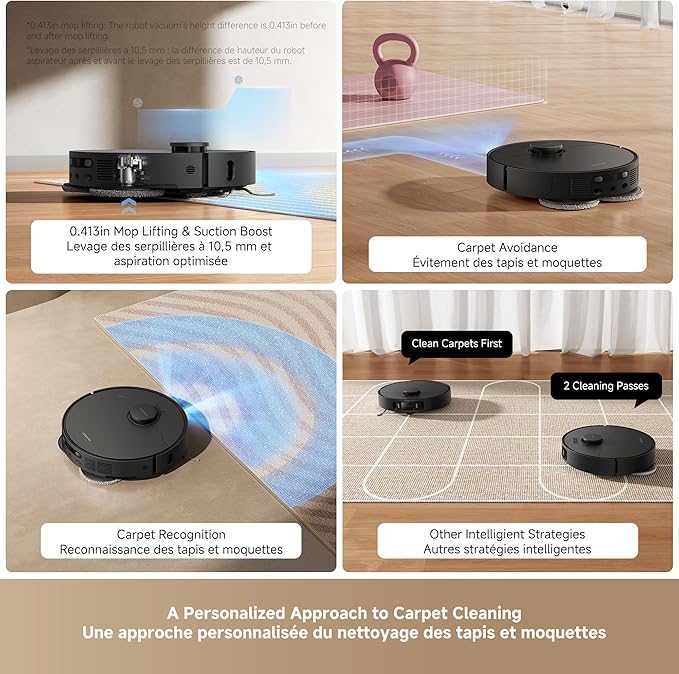 DREAME L40s Ultra AE Robot Vacuum and Mop Combo, 19,000Pa Suction, Self Emptying Dust Box, Flexible Mop & 167℉ Self Cleaning Washboard, Diverse Brush Selection, All-in-One Station, Auto Refill