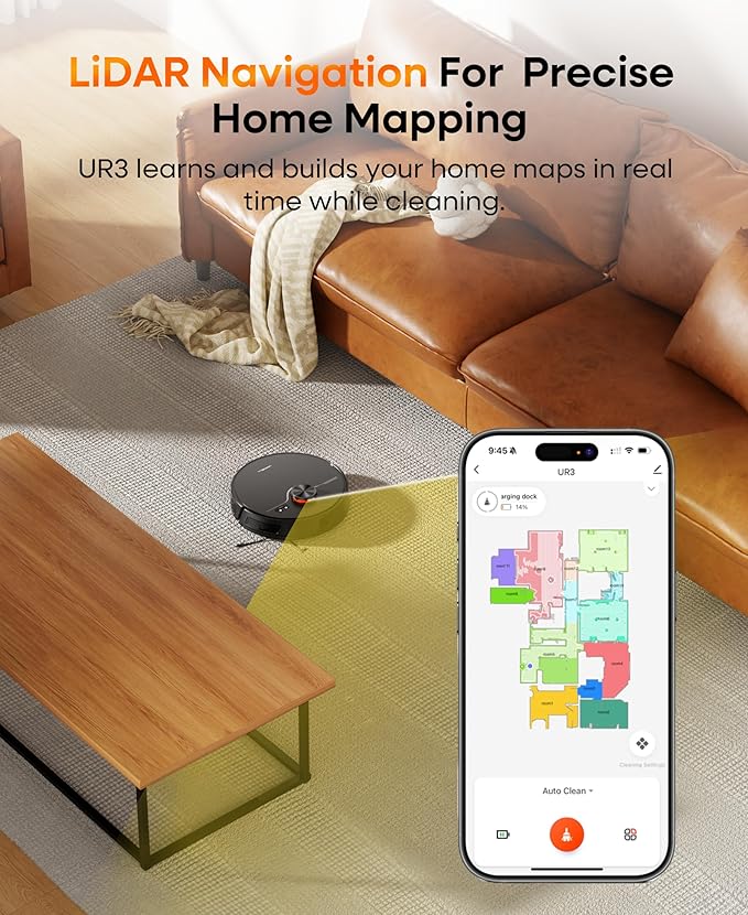 Robot Vacuum and Mop Combo with Self-Emptying, Robotic Vacuum Cleaner 7000Pa & LiDAR Navigation, 180 Mins,90 Days Capacity, Home Mapping, for Pet Hair/Hard Floors/Carpets, App/Alexa Control