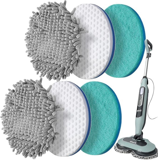S7001 Upgraded Steam&Scrub Mop Pads Kit for Shrak,S8201 S8001 S7000 S7201 S7000AMZ S7005 S7020 S7001C All-in-One Hard Floor Steam Mop (2Green2White2Grey)