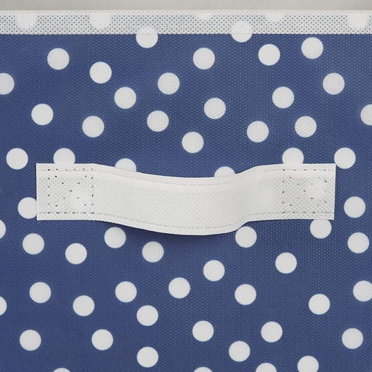 DII Non Woven Polyester Storage Bin, Polka Dot, French Blue & White, Small Set of 4 (Pack of 6)