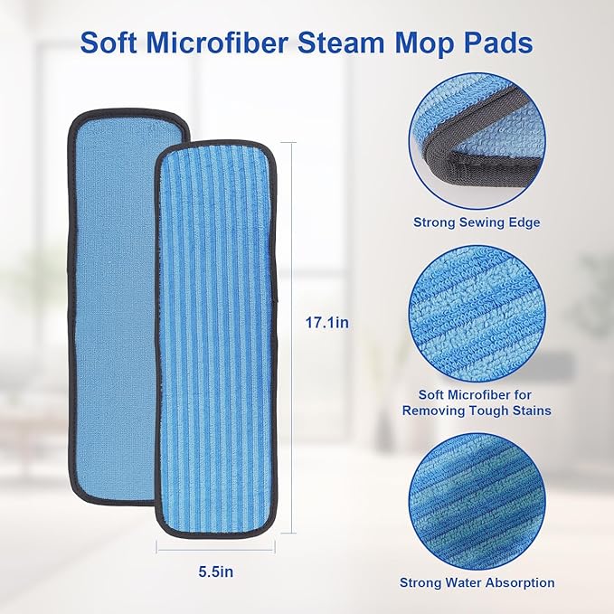 Microfiber Steam Mop Pads Compatible with Wagner Spraytech Steam Cleaner(905e, 915e, 925e), Washable & Reusable Microfiber Steam Mop Cloth(Cleaning Pads)