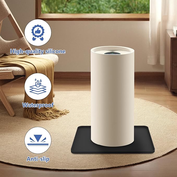 Dehumidifier Drip Pan, 19''X15'' Silicone Dehumidifier Drip Pan with Raised Edge, Upgraded Silicone Air Conditioner Drip Tray to Prevent Water Leakage and Protect (Gren)
