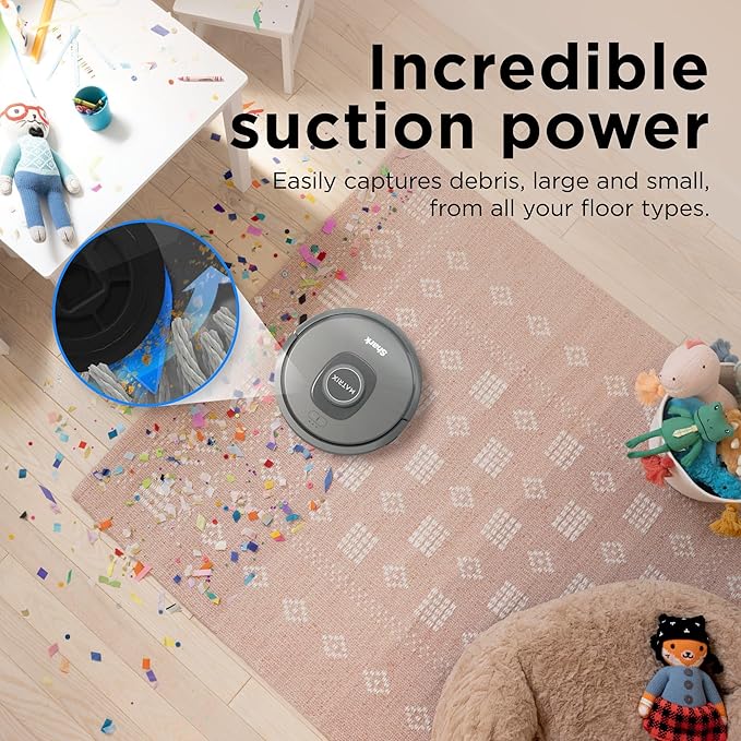 Shark RV2300S Matrix Self-Empty Robot Vacuum with No Spots Missed on Carpets & Hard Floors, Bagless 30 Day Capacity Base, Precision Home Mapping Perfect for Pet Hair, Wi-Fi, Black/Grey (Renewed)