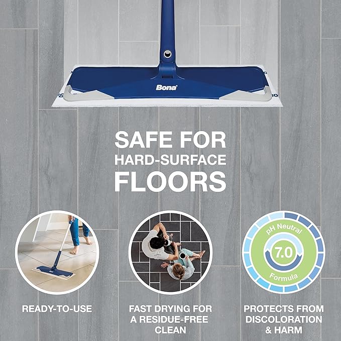 Bona Multi-Surface Floor Disposable Wet Cleaning Pads - - Residue-Free Floor Cleaning Solution for Stone,Tile,Laminate,and Vinyl Floors,12 Count (Pack of 6)