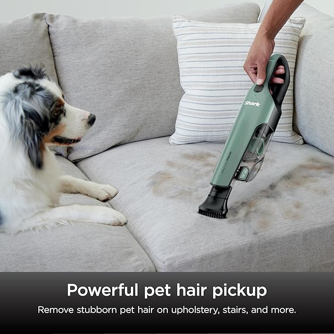 Shark UltraCyclone Pro Cordless Handheld Vacuum, Powerful Suction, Handheld Vacuum for Car & Home, Crevice Tool, Scrubbing Brush, Lightweight, XL Dust Cup, Black/Green, CH901