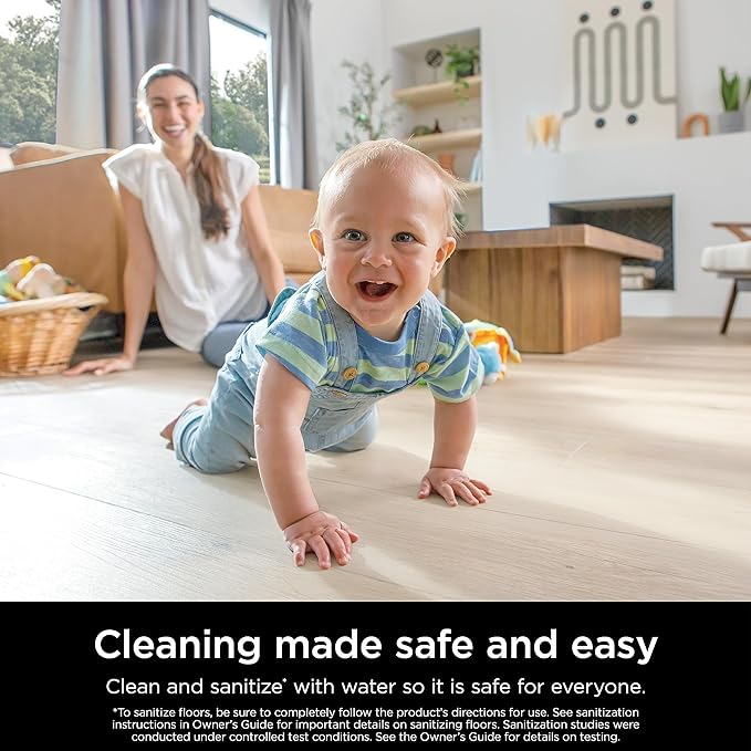 Shark Steam Mop with 2 Machine Washable Dirt Grip Pads, Removable Water Tank, Lightweight, Steam Cleaner for sealed Hard Floors, Marble, Stone, Hardwood, Tile, Laminate, White/Seafoam, S1000