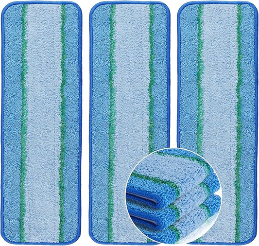 3 Pack Deep Cleaning Pad for Bona Hardwood Floor Cleaner Mop Replacement, Washable & Reusable Pads for Bona Family of Mops, Spray Mop Pads for Hard Surface Floors Cleaning