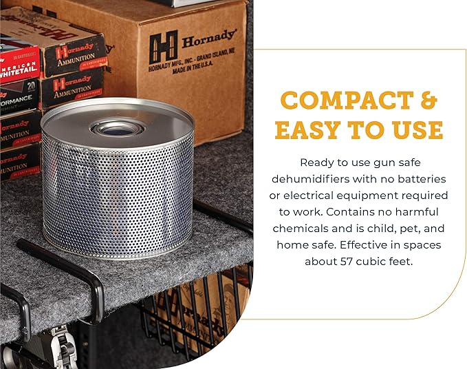 SnapSafe Reusable Canister Dehumidifier, 75902 - Portable, Easy to Use Moisture Absorbers for Gun Safes & Cabinets - Prevent Moisture Damage for Gun Safe Accessories, Firearms in Your Gun Vault