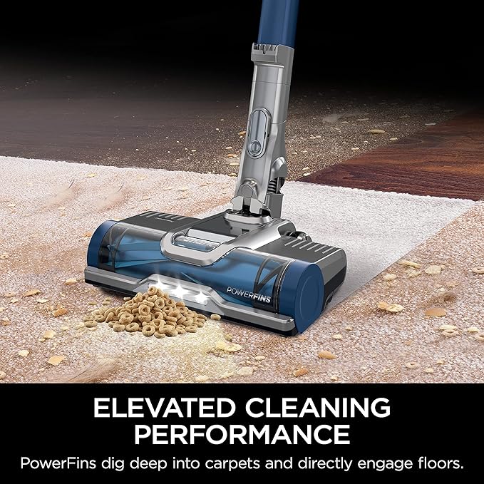 Shark Cordless Pet Plus Vacuum with HEPA Filter, Powerful Suction, Lightweight, 40min Runtime, Anti-Allergen Complete Seal, PowerFins, Self-Cleaning Brushroll, for Carpets & Hardfloors, Blue, IZ361H