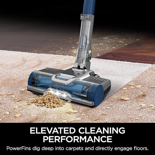 Shark Cordless Pet Plus Vacuum with HEPA Filter, Powerful Suction, Lightweight, 40min Runtime, Anti-Allergen Complete Seal, PowerFins, Self-Cleaning Brushroll, for Carpets & Hardfloors, Blue, IZ361H