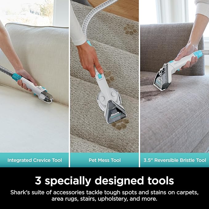 Shark StainStriker Portable Carpet, Upholstery & Area Rug Cleaner with Pet Mess extractor, Stain & Odor Remover, Perfect for Car Interiors, , White, PX201