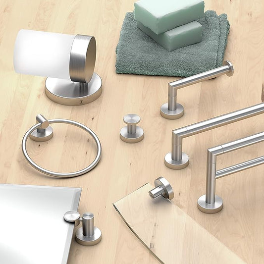 Gatco 4644 Glam Double Towel Bar, Satin Nickel, 24 Inch