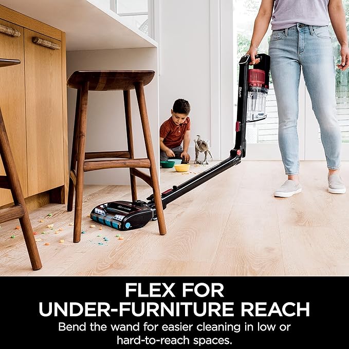 Shark Cordless Vertex Pro Lightweight Cordless Stick Vacuum with DuoClean PowerFins, HEPA Fitler, Anti-Allergen Complete Seal, LED Headlights, For Carpets & Hardfloors, Red, IZ662H