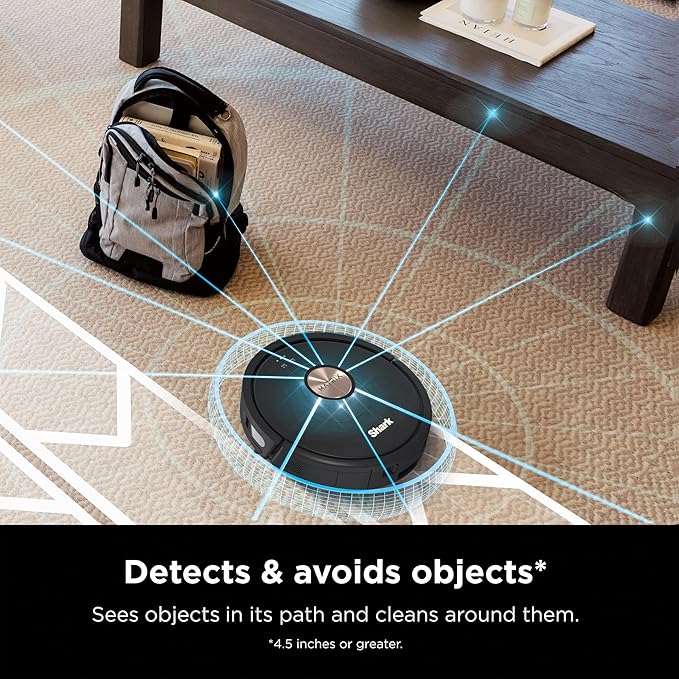 Shark AV2310AE Matrix Self-Emptying Robot Vacuum with No Spots Missed on Carpets and Hard Floors, Precision Home Mapping, Perfect for Pet Hair, Bagless, 45-Day Capacity Base, Wi-Fi Black/Brass
