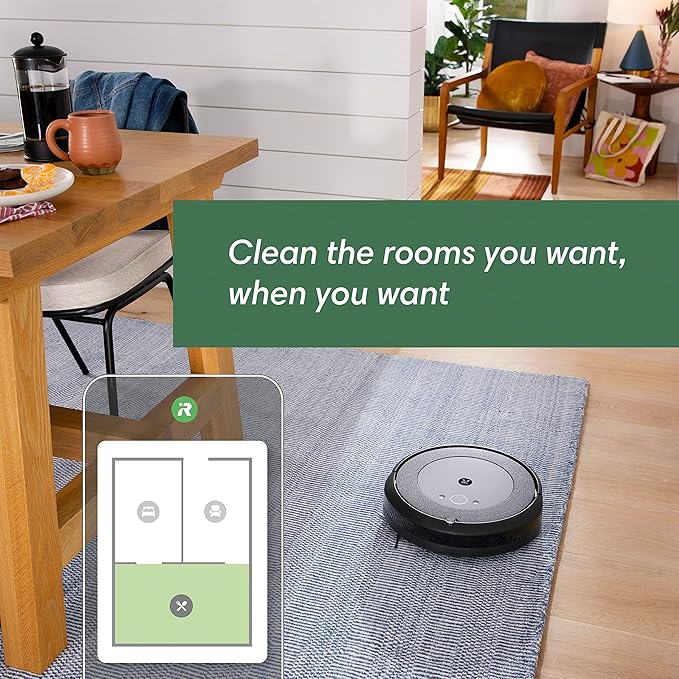 iRobot Roomba i3+ EVO (3550) Self-Emptying Robot Vacuum – Now Clean by Room with Smart Mapping, Empties Itself for Up to 60 Days, Works with Alexa, Ideal for Pet Hair, Carpets, Roomba i3+