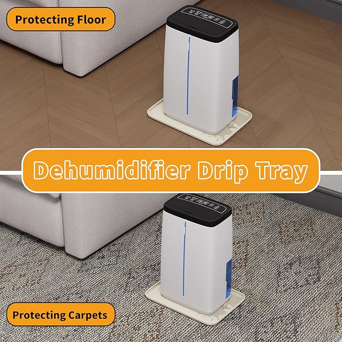 LBG Products Drip Pans 11 x 7.5 Inch for Small Dehumidifier,Hard Plastic Drip Tray Portable AC Drip Pan Catch & Prevent Spills or Leaks from Dehumidifier for Bedroom,Home,Protect Your Floor