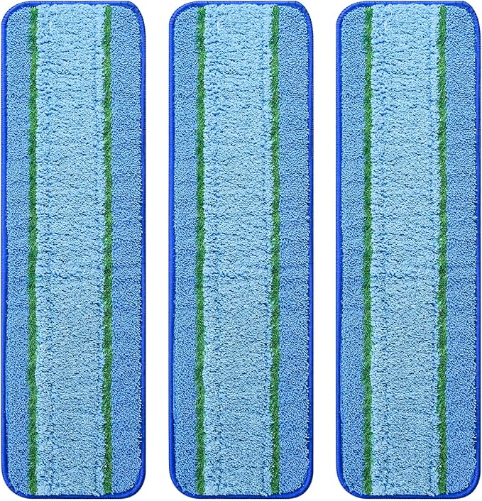 3 Pack Deep Clean Pads for Bona Family of Mops, Washable & Reusable Microfiber Cleaning Pad for Hardwood and Multi-Surface